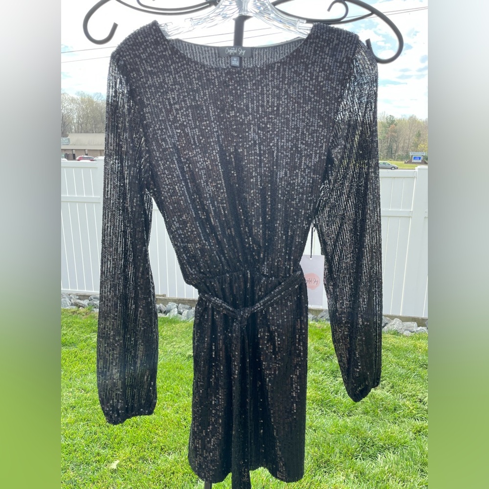 Crystal Sky Black Sequin Dress